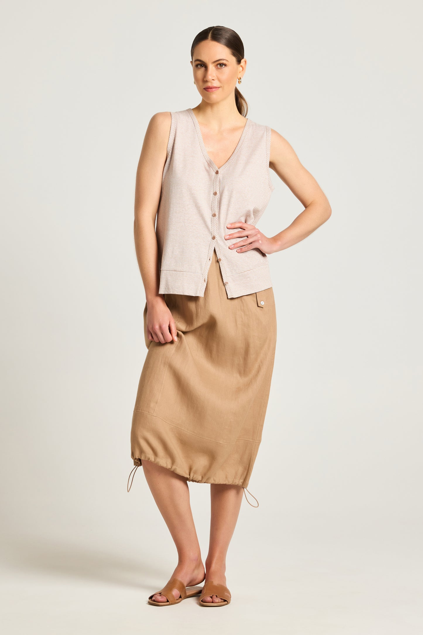 YARRA TRAIL WILLOW SKIRT - TOFFEE - THE VOGUE STORE