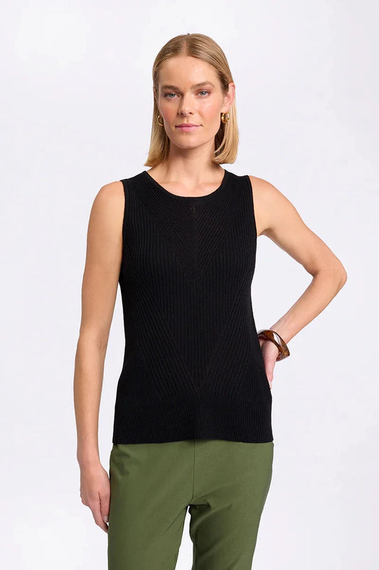 MARCO POLO ESSENTIAL KNIT TANK - BLACK - THE VOGUE STORE