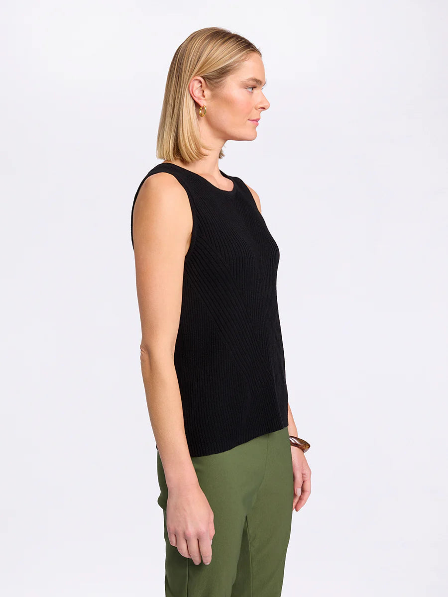 MARCO POLO ESSENTIAL KNIT TANK - BLACK - THE VOGUE STORE