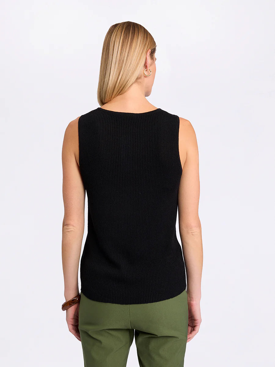 MARCO POLO ESSENTIAL KNIT TANK - BLACK - THE VOGUE STORE