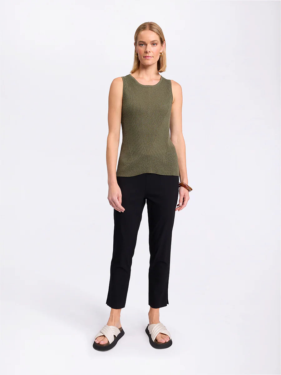 MARCO POLO ESSENTIAL KNIT TANK - OLIVE - THE VOGUE STORE