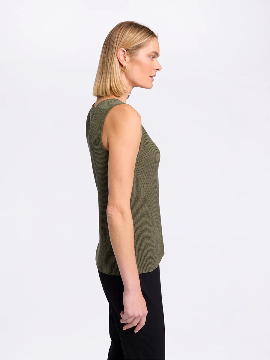 MARCO POLO ESSENTIAL KNIT TANK - OLIVE - THE VOGUE STORE