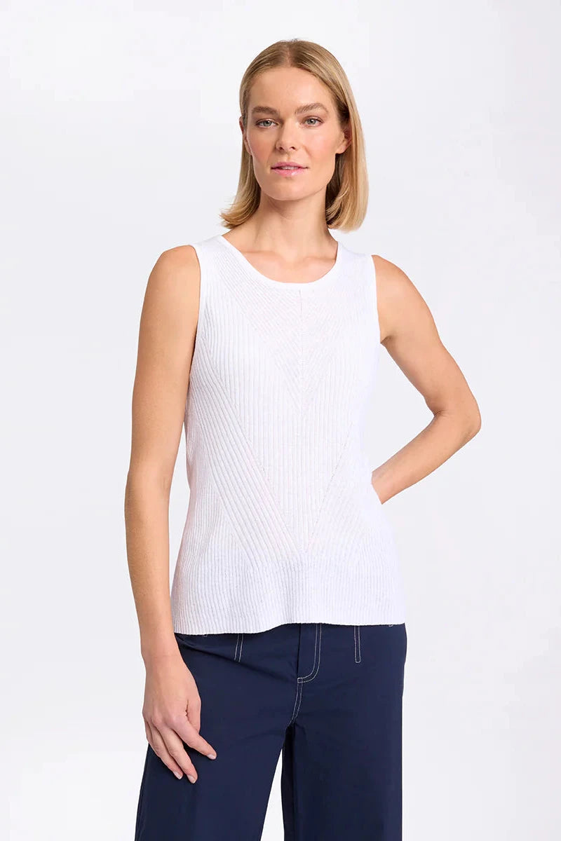 MARCO POLO ESSENTIAL KNIT TANK - WHITE - THE VOGUE STORE