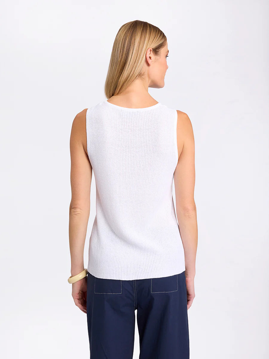 MARCO POLO ESSENTIAL KNIT TANK - WHITE - THE VOGUE STORE