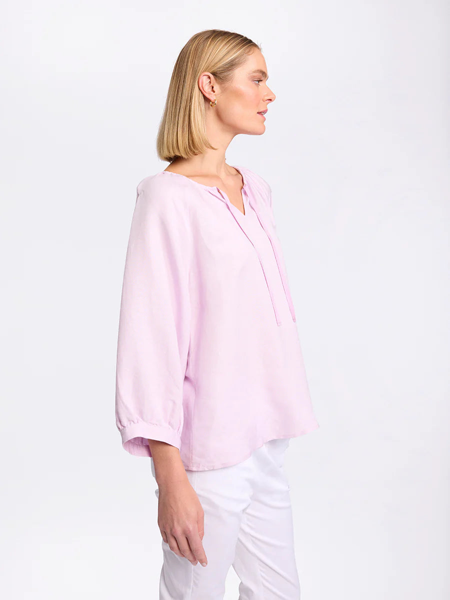 MARCO POLO RAGLAN SLV PEASANT TOP - PINK SALT - THE VOGUE STORE