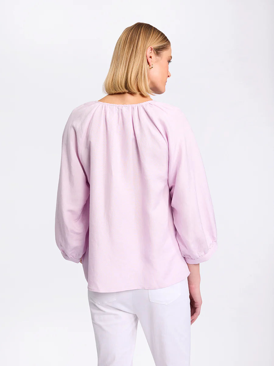 MARCO POLO RAGLAN SLV PEASANT TOP - PINK SALT - THE VOGUE STORE