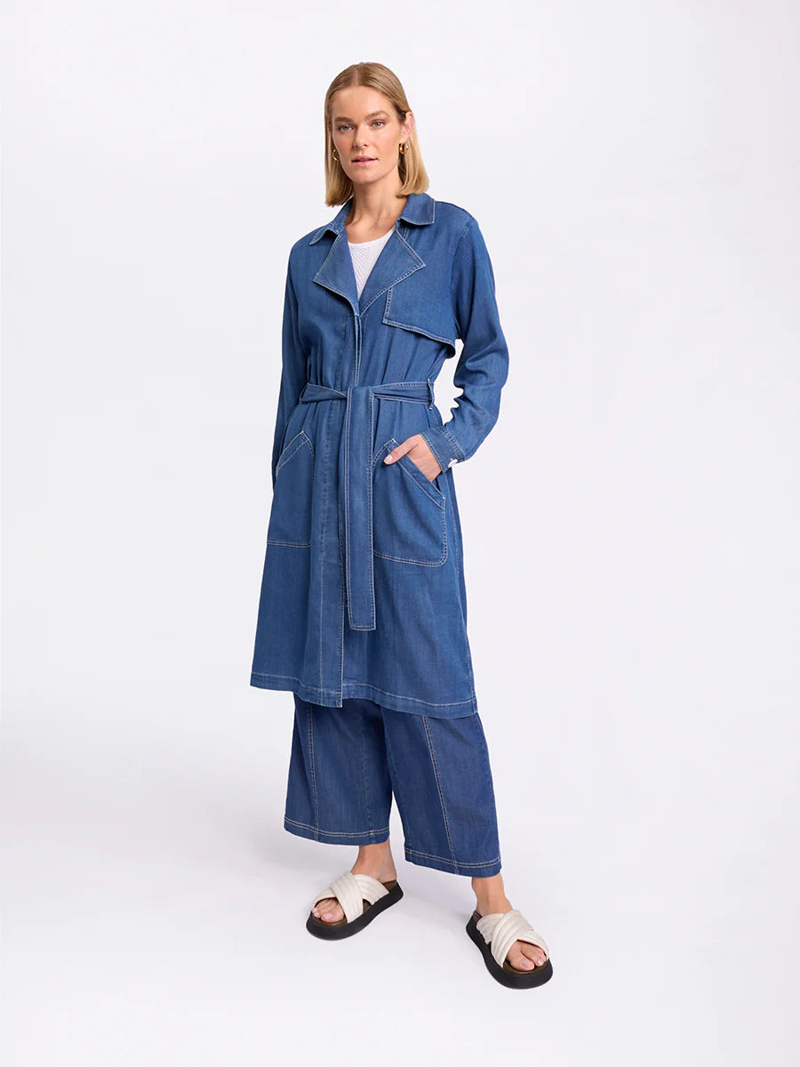 MARCO POLO L/S DENIM TRENCH - DENIM - THE VOGUE STORE