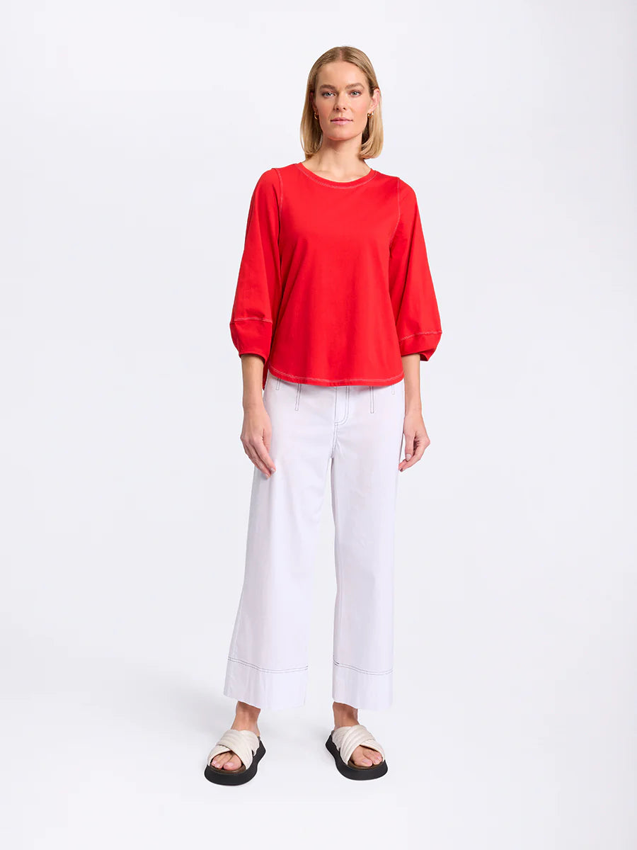 MARCO POLO LANTERN SLV TEE - POPPY - THE VOGUE STORE