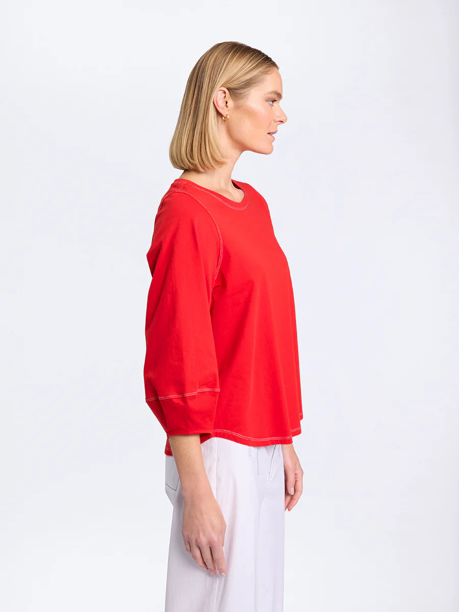 MARCO POLO LANTERN SLV TEE - POPPY - THE VOGUE STORE