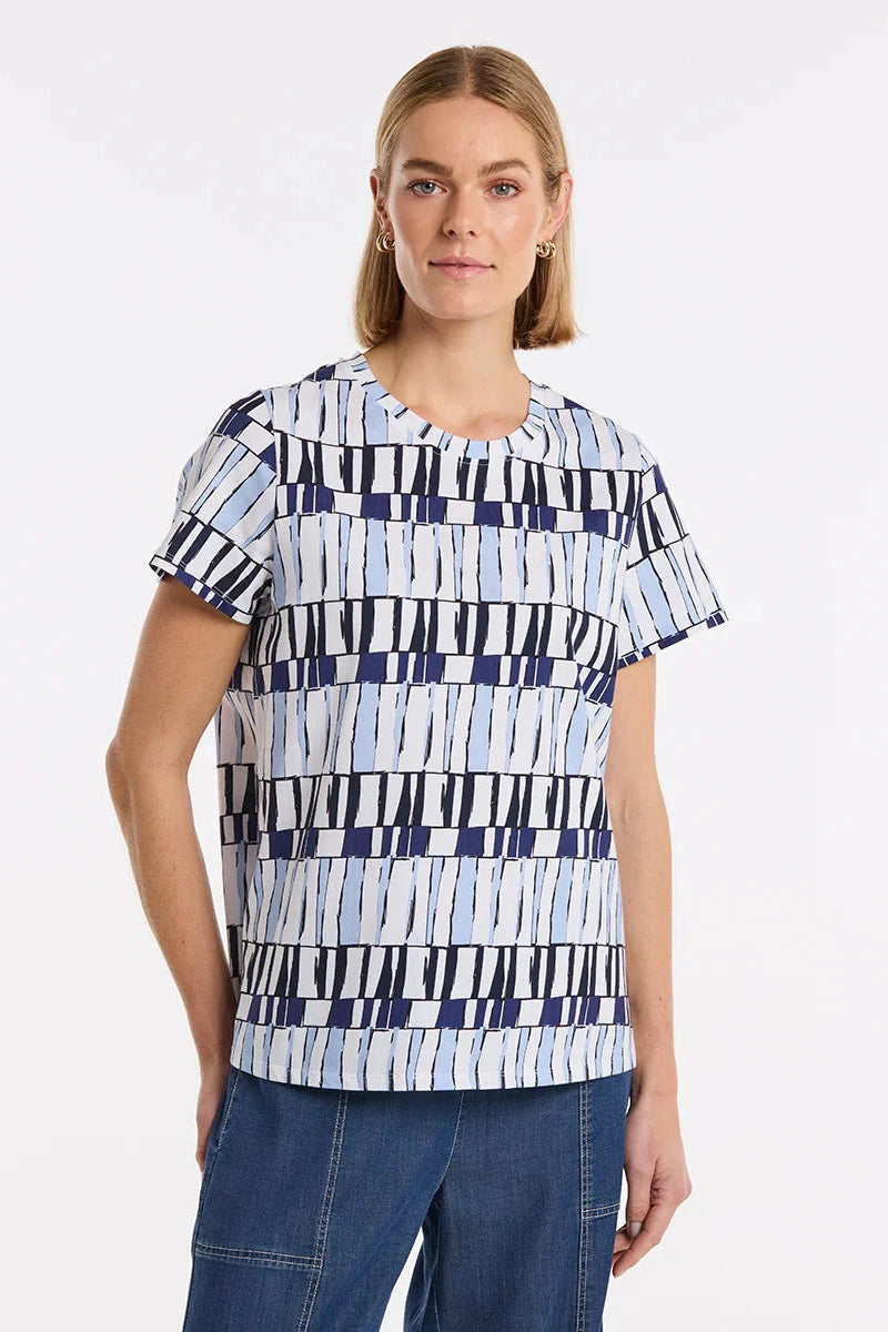 MARCO POLO S/S ABSTRACT TEE - ABSTRACT STAMP - THE VOGUE STORE