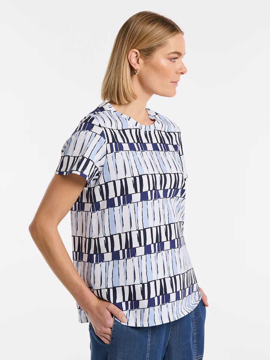 MARCO POLO S/S ABSTRACT TEE - ABSTRACT STAMP - THE VOGUE STORE