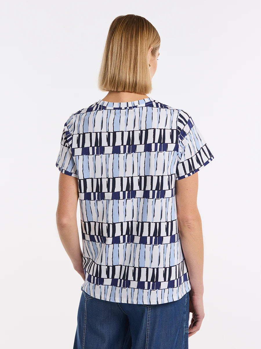 MARCO POLO S/S ABSTRACT TEE - ABSTRACT STAMP - THE VOGUE STORE