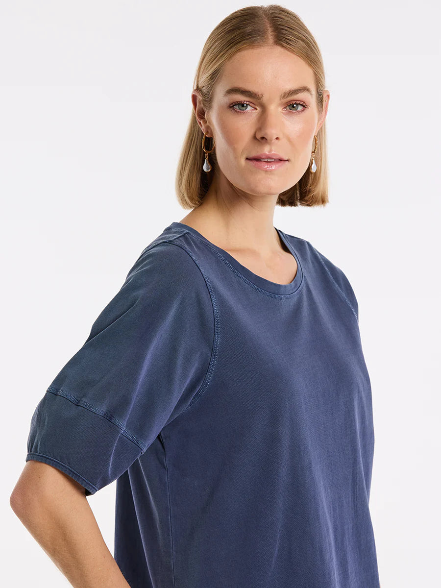 MARCO POLO LANTERN SLEEVE TEE - FRENCH BLUE - THE VOGUE STORE