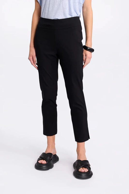 MARCO POLO 3/4 BENGALINE PANT - BLACK - THE VOGUE STORE