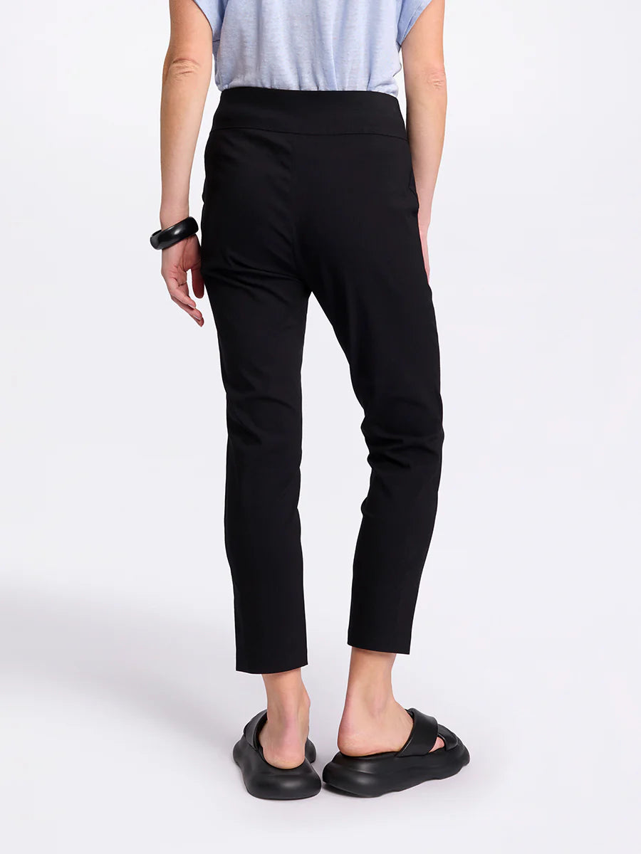 MARCO POLO 3/4 BENGALINE PANT - BLACK - THE VOGUE STORE