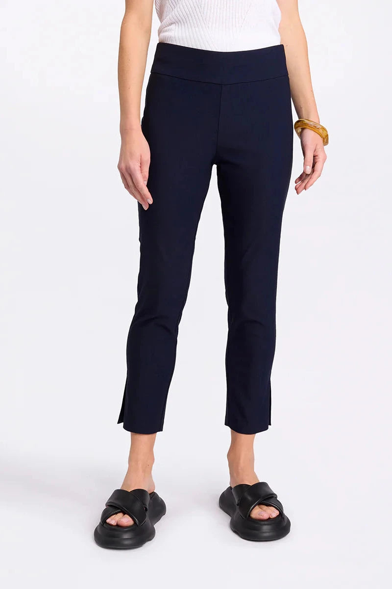 MARCO POLO 3/4 BENGALINE PANT - NAVY - THE VOGUE STORE