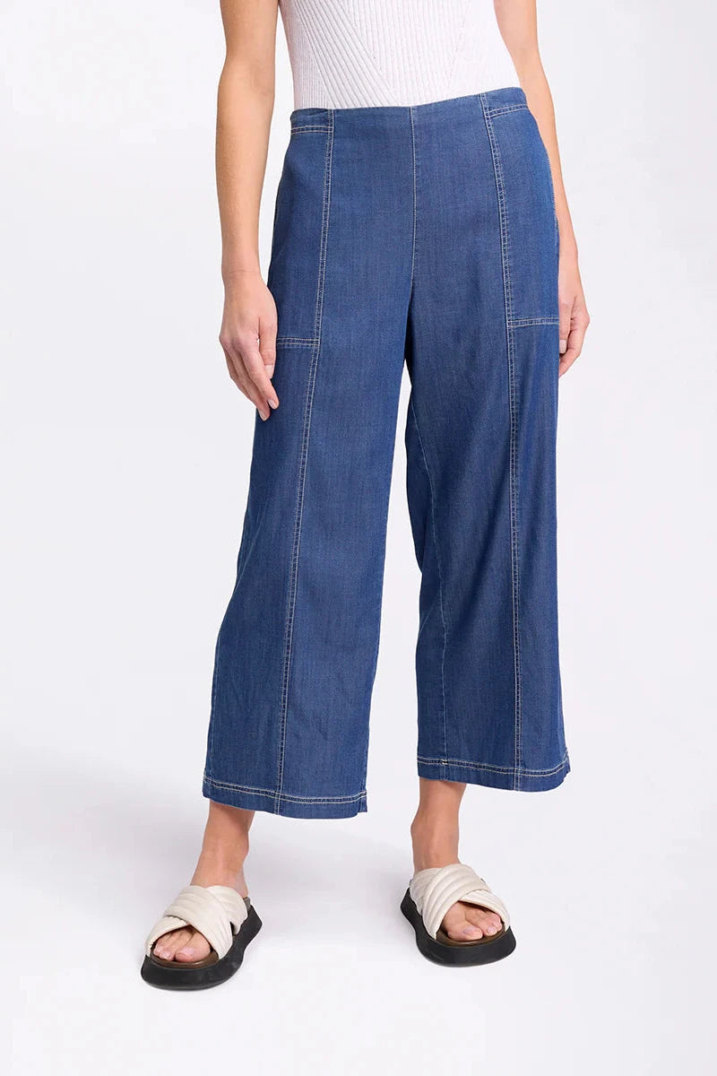 MARCO POLO 3/4 WIDE LEG DENIM - DENIM - THE VOGUE STORE