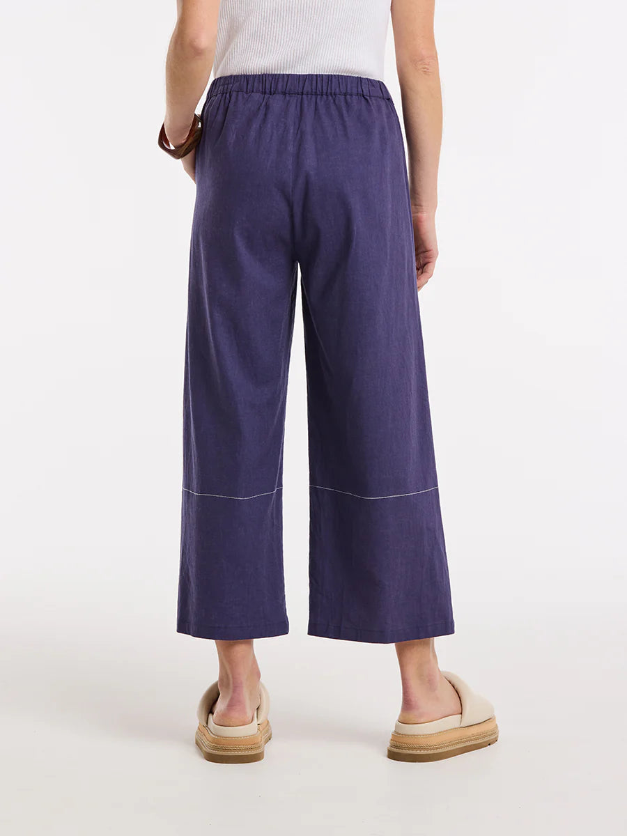 MARCO POLO 3/4 SPLIT HEM PANT - FRENCH BLUE - THE VOGUE STORE