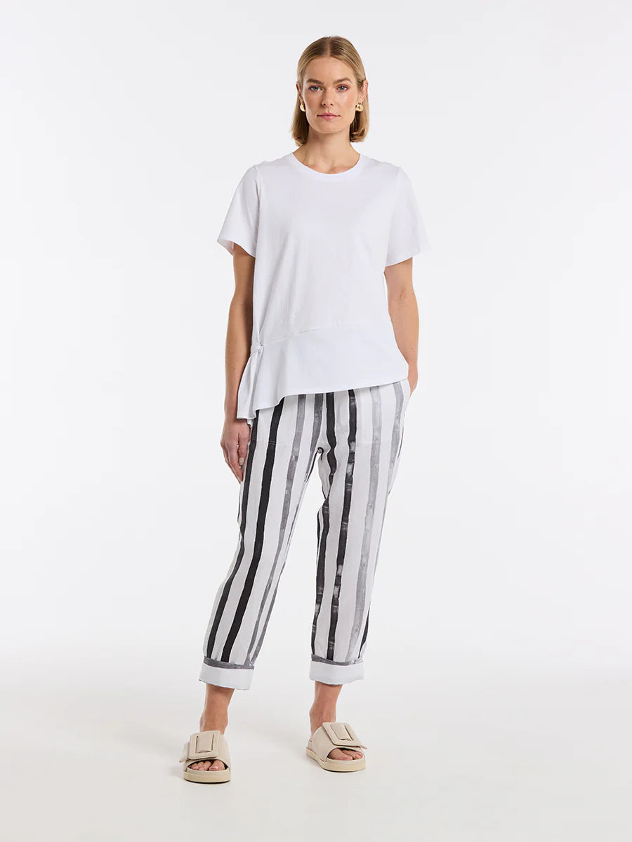 MARCO POLO BRUSHED STRIPE PANT - BRUSHED STRIPE - THE VOGUE STORE