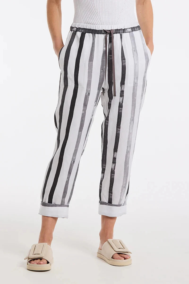 MARCO POLO BRUSHED STRIPE PANT - BRUSHED STRIPE - THE VOGUE STORE