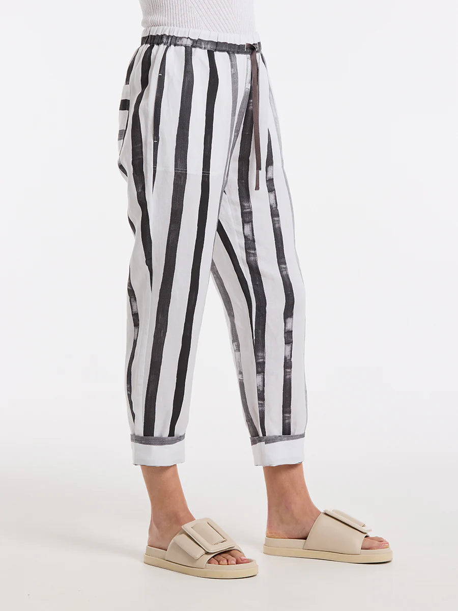 MARCO POLO BRUSHED STRIPE PANT - BRUSHED STRIPE - THE VOGUE STORE