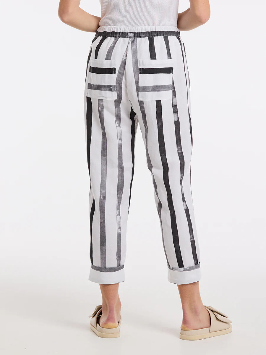 MARCO POLO BRUSHED STRIPE PANT - BRUSHED STRIPE - THE VOGUE STORE