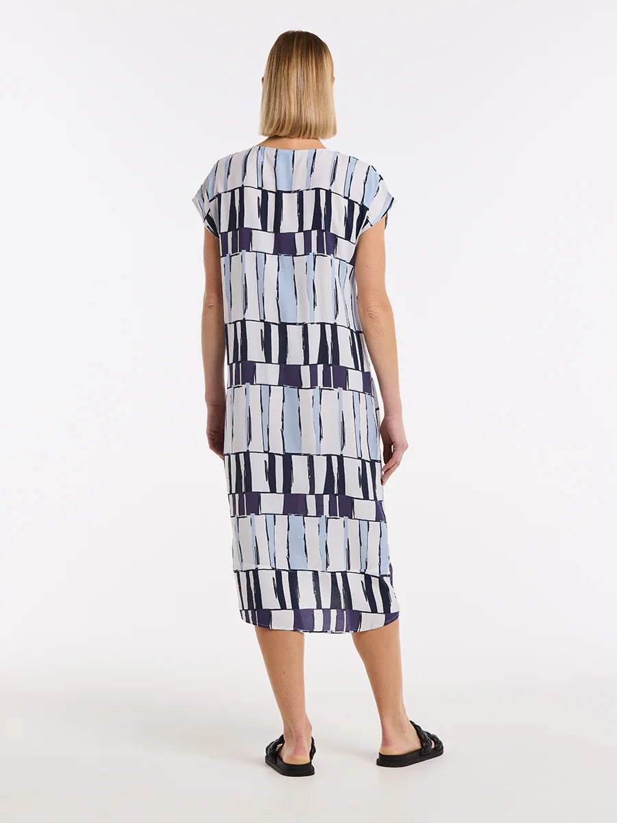 MARCO POLO S/S ABSTRACT DRESS - THE VOGUE STORE