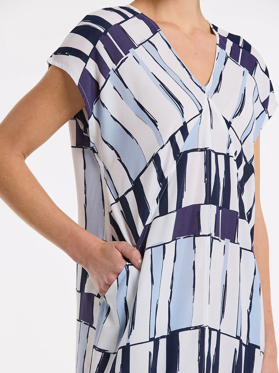 MARCO POLO S/S ABSTRACT DRESS - THE VOGUE STORE