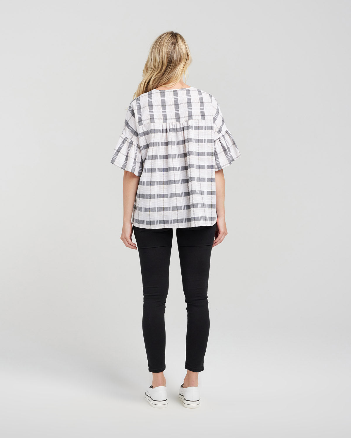 ZAFINA ANDREA TOP - TUSCAN PLAID - THE VOGUE STORE