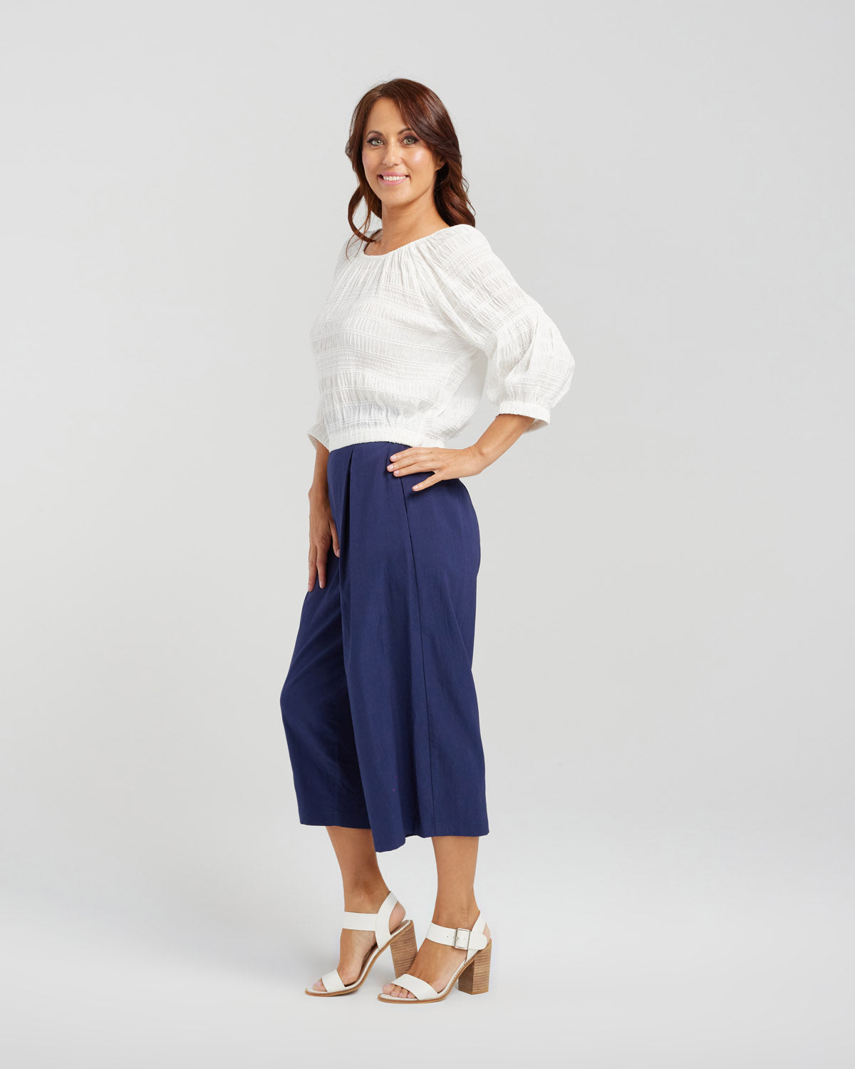 ZAFINA CAITLIN TOP - WHITE - THE VOGUE STORE