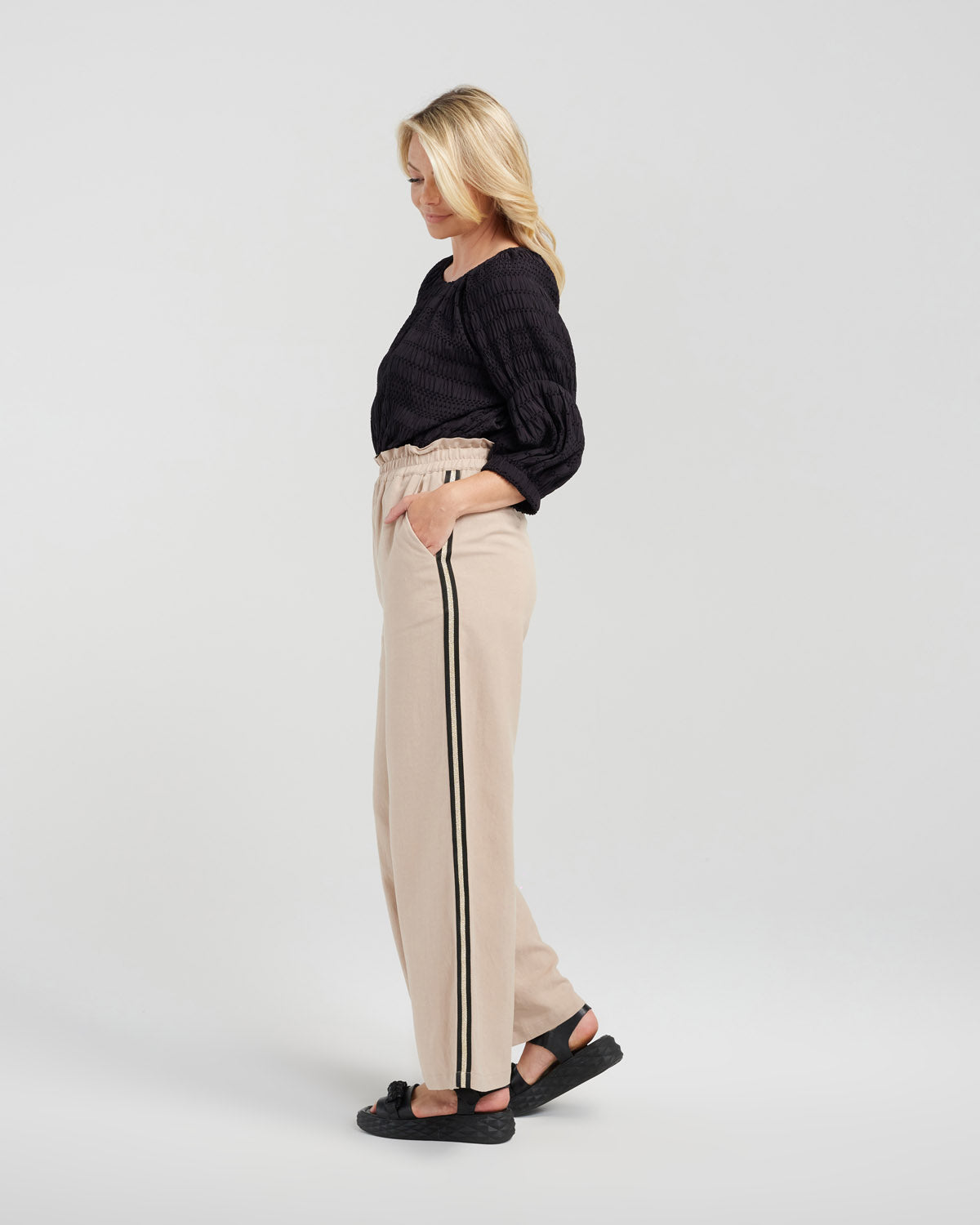 ZAFINA PETRA PANT - SAND - THE VOGUE STORE