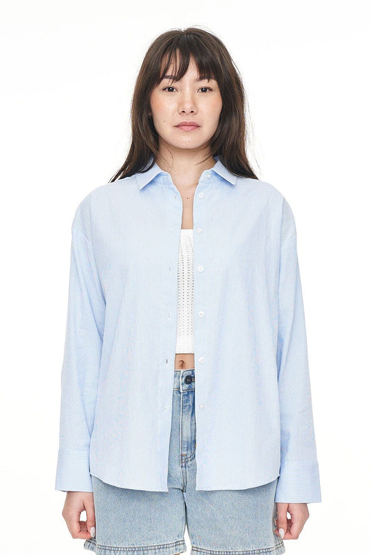 HUFFER CRUISE DAY SHIRT - BLUE HAZE/CHALK - THE VOGUE STORE