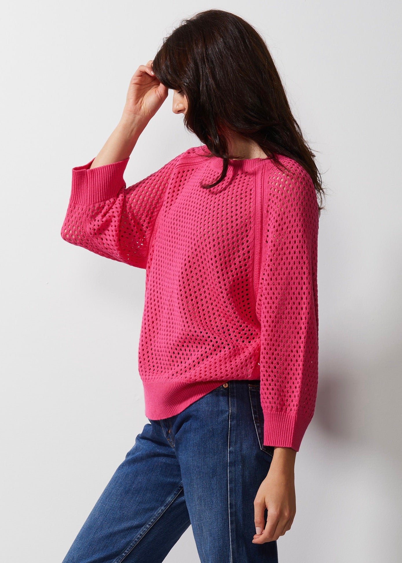 Z&P HOLEY TOP - HOT PINK - THE VOGUE STORE