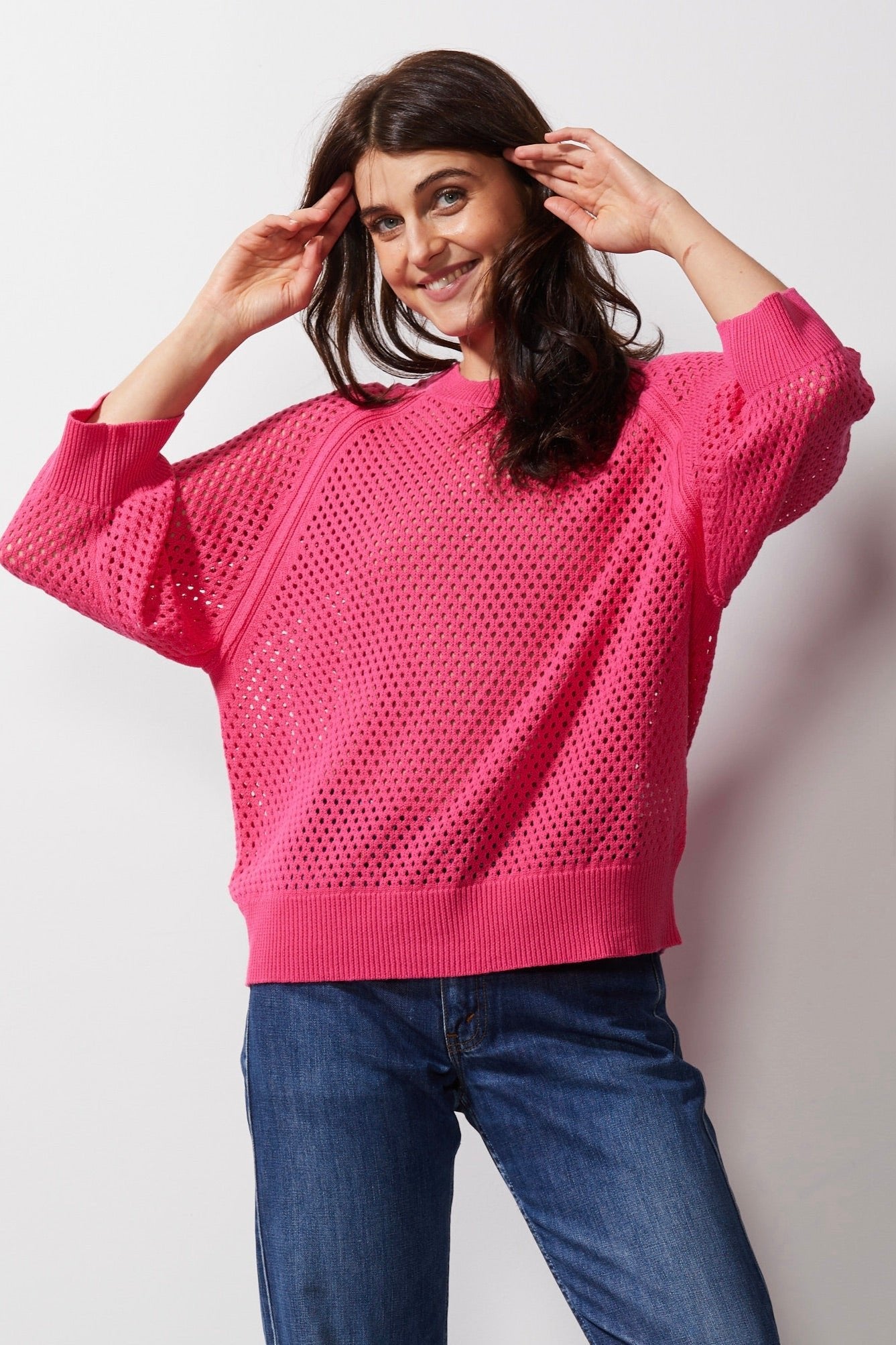 Z&P HOLEY TOP - HOT PINK - THE VOGUE STORE