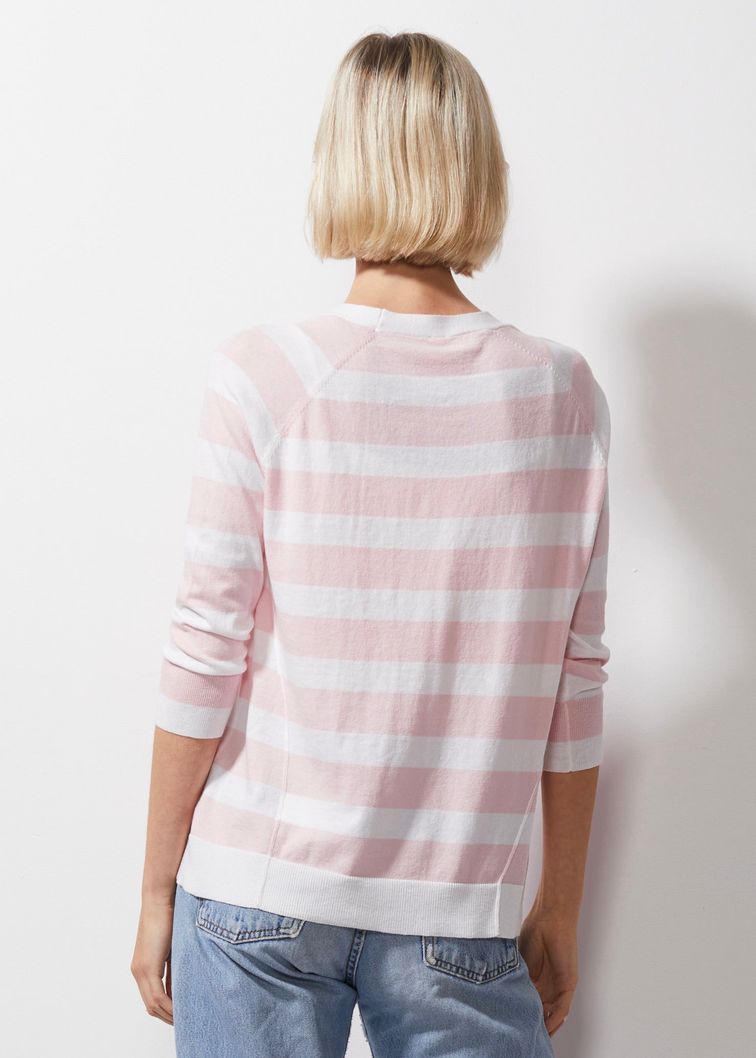 Z&P MULTI STRIPE JUMPER -   WHITE - THE VOGUE STORE