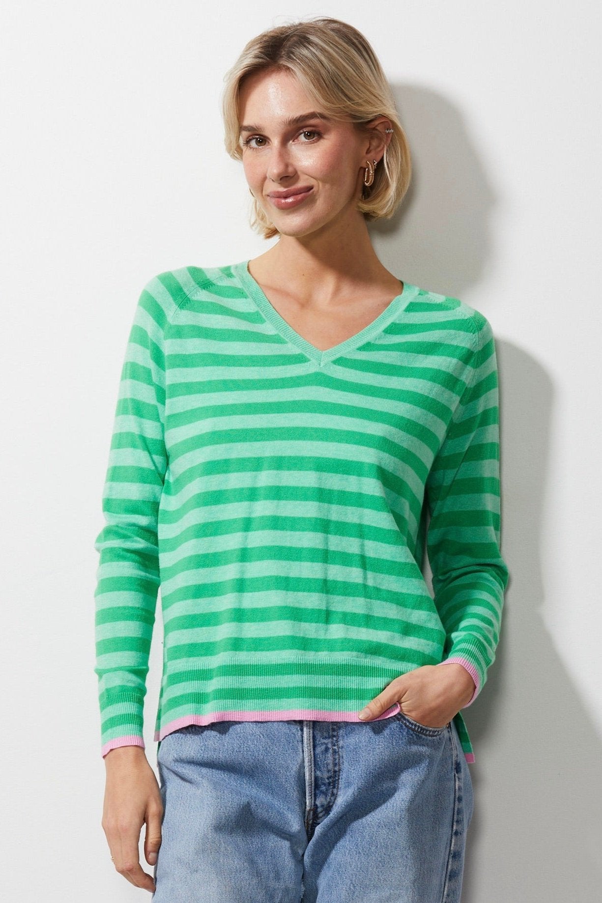 Z&P ESSENTIAL STRIPE V  - MINT - THE VOGUE STORE