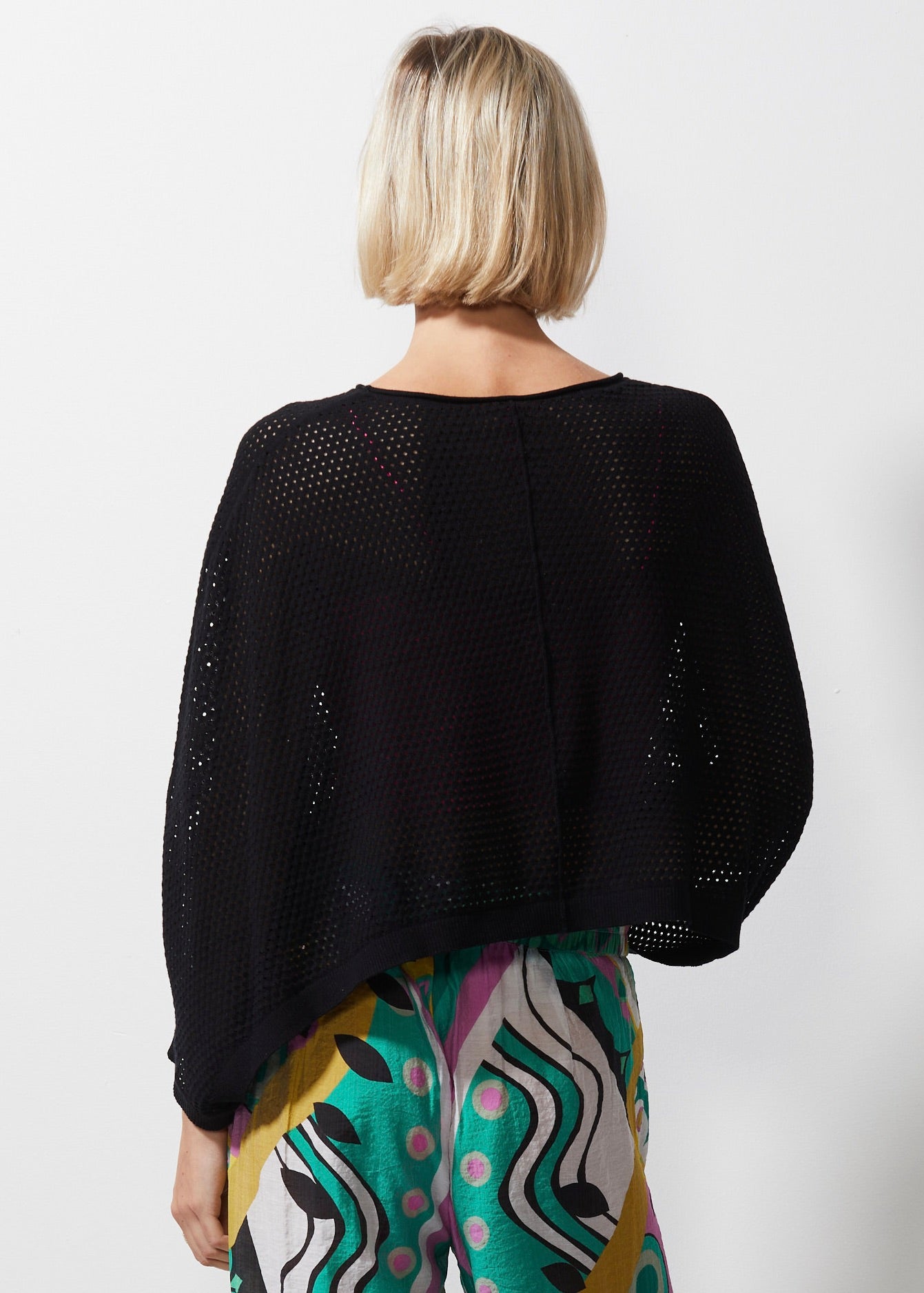 Z&P HOLEY SHRUG - BLACK - THE VOGUE STORE