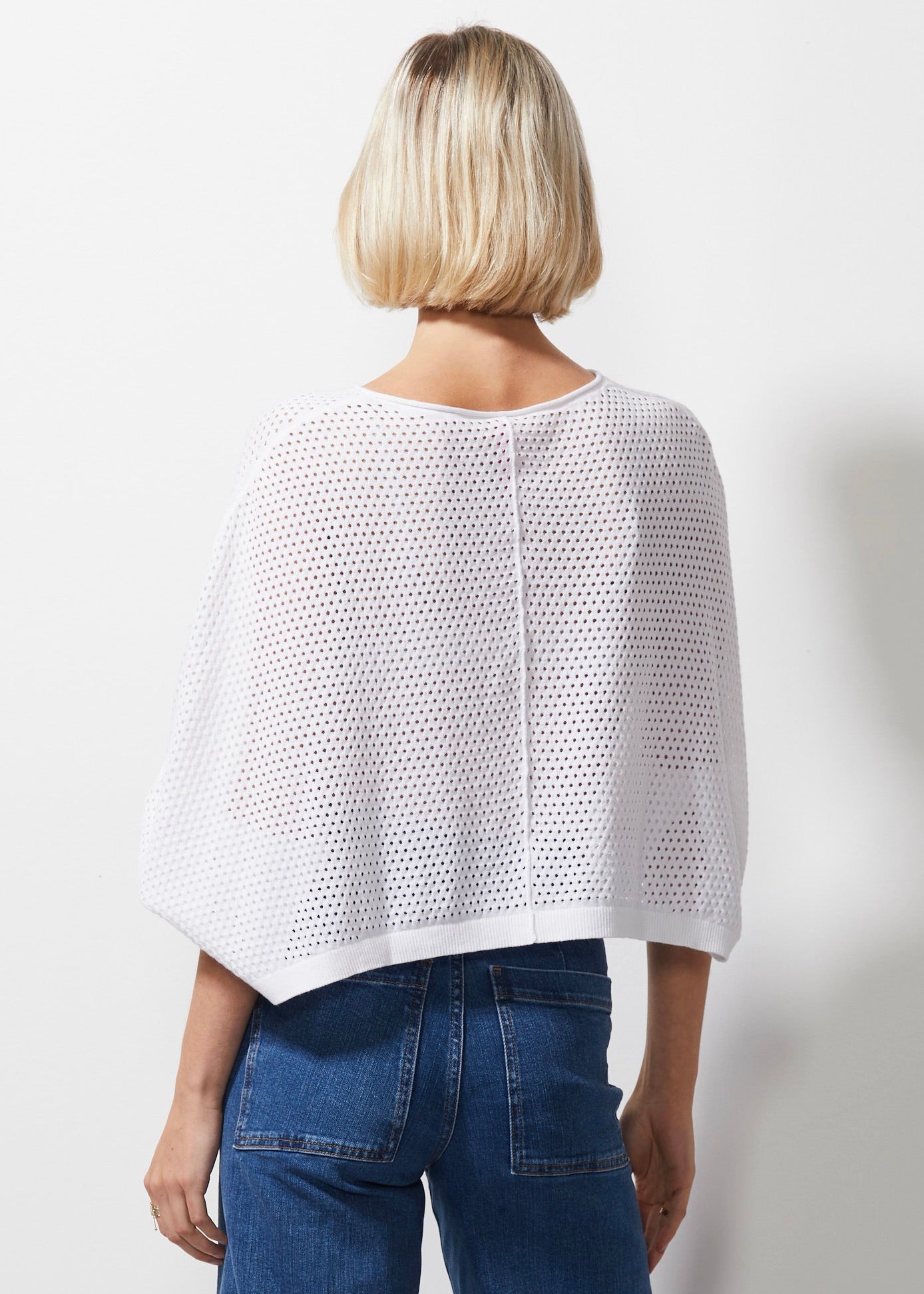 Z&P HOLEY SHRUG - WHITE - THE VOGUE STORE