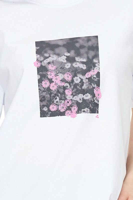 HUFFER RELAX TEE 220/FLOWER BED - WHITE - THE VOGUE STORE