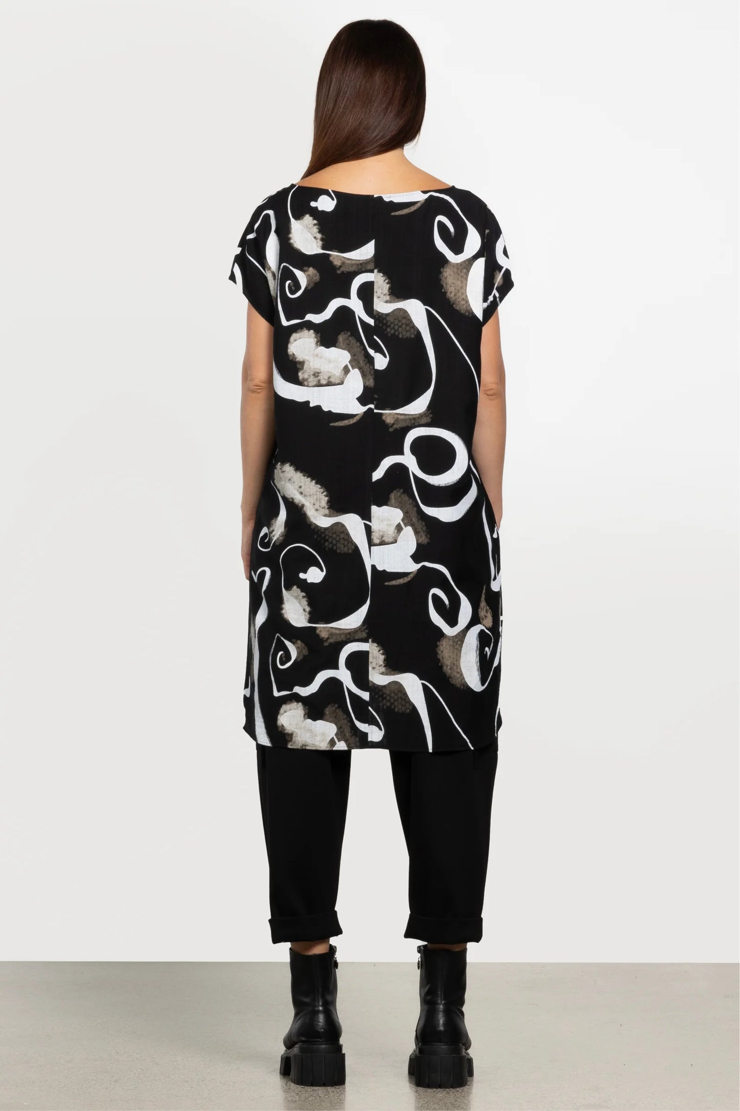 REPERTOIRE CALLUM TOP - PRINT B/W - THE VOGUE STORE