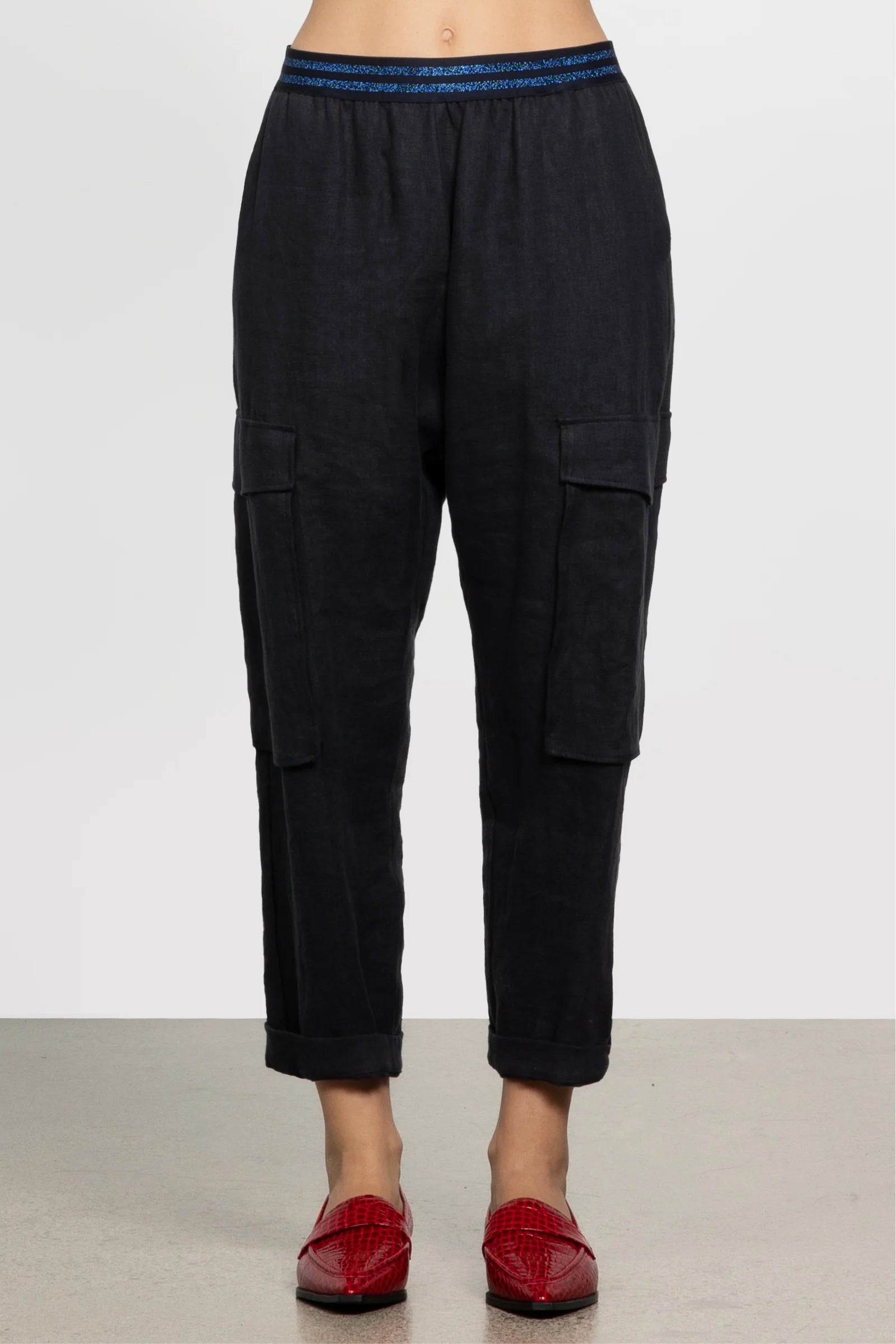 REPERTOIRE DAZZLE PANT - NAVY - THE VOGUE STORE