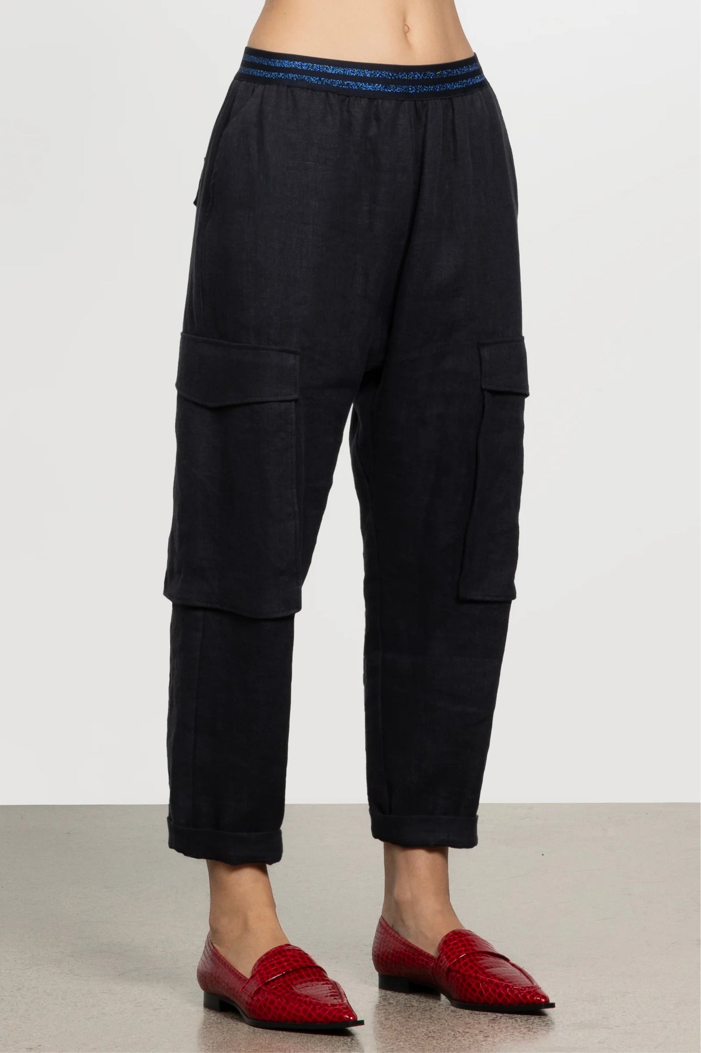 REPERTOIRE DAZZLE PANT - NAVY - THE VOGUE STORE