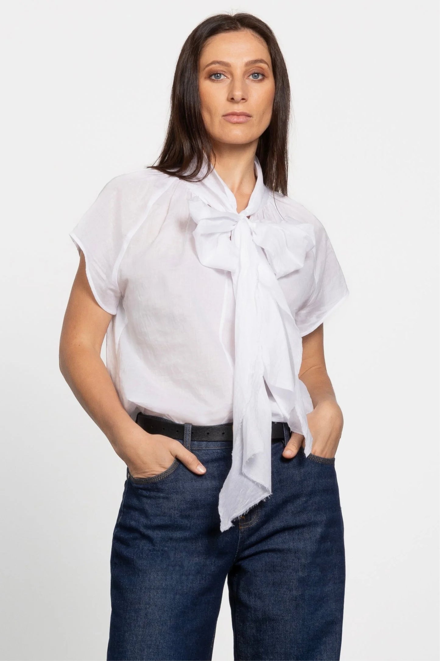 REPERTOIRE GRACEN BLOUSE - WHITE - THE VOGUE STORE