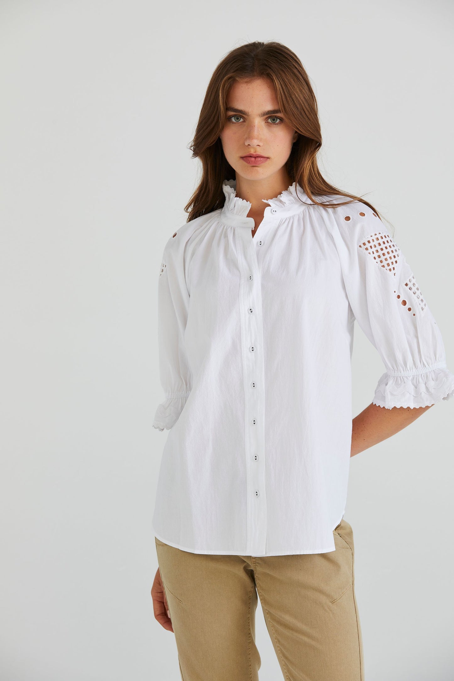 LANIA ISSEY SHIRT - WHITE - THE VOGUE STORE