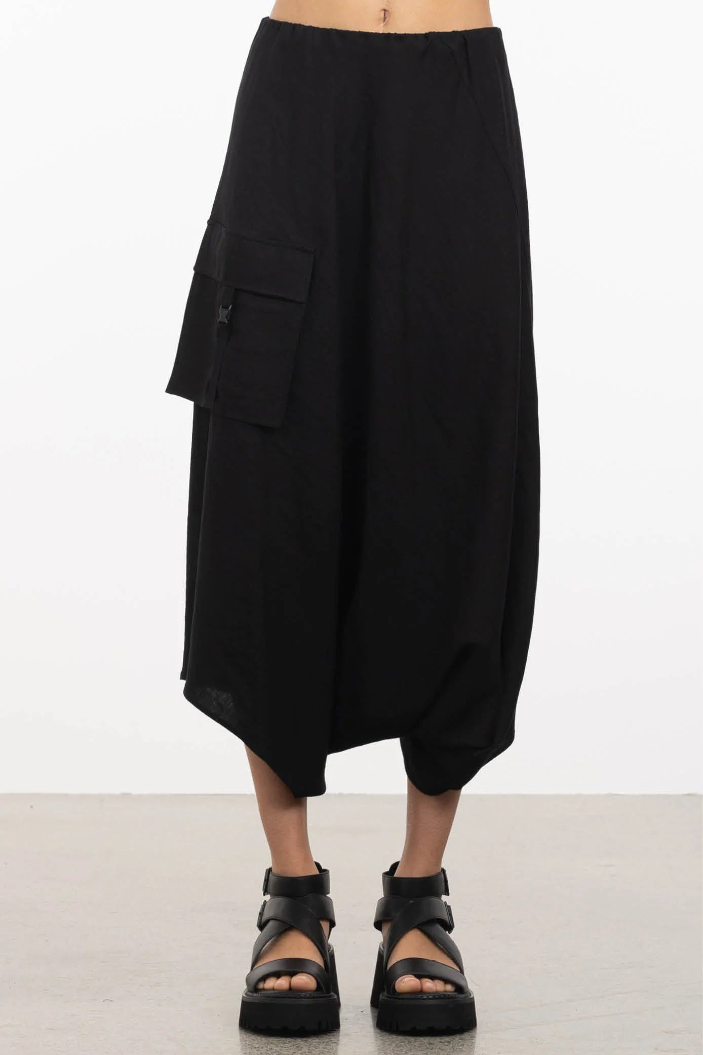 REPERTOIRE KIRA SKIRT PANT - BLACK - THE VOGUE STORE