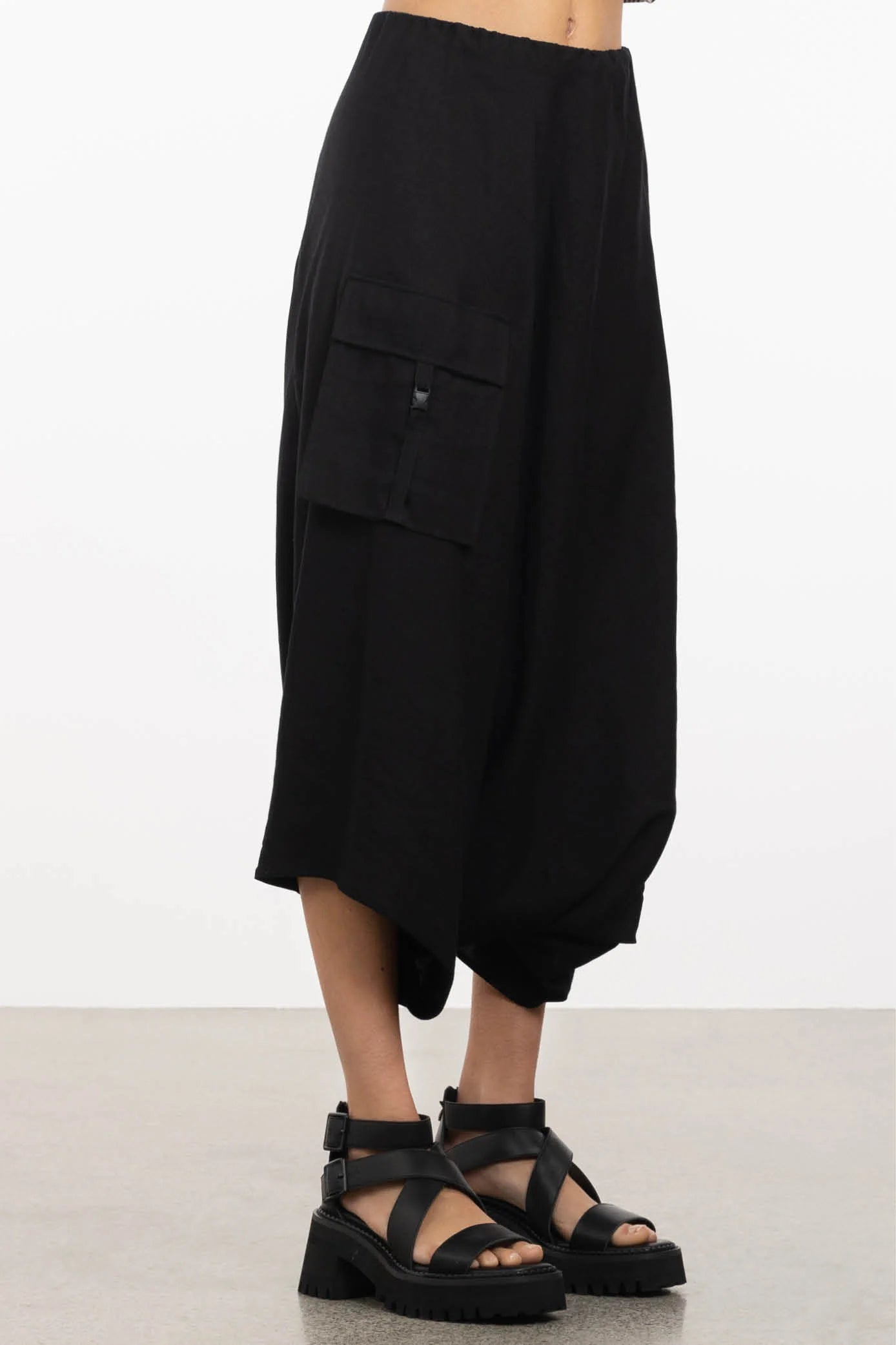 REPERTOIRE KIRA SKIRT PANT - BLACK - THE VOGUE STORE