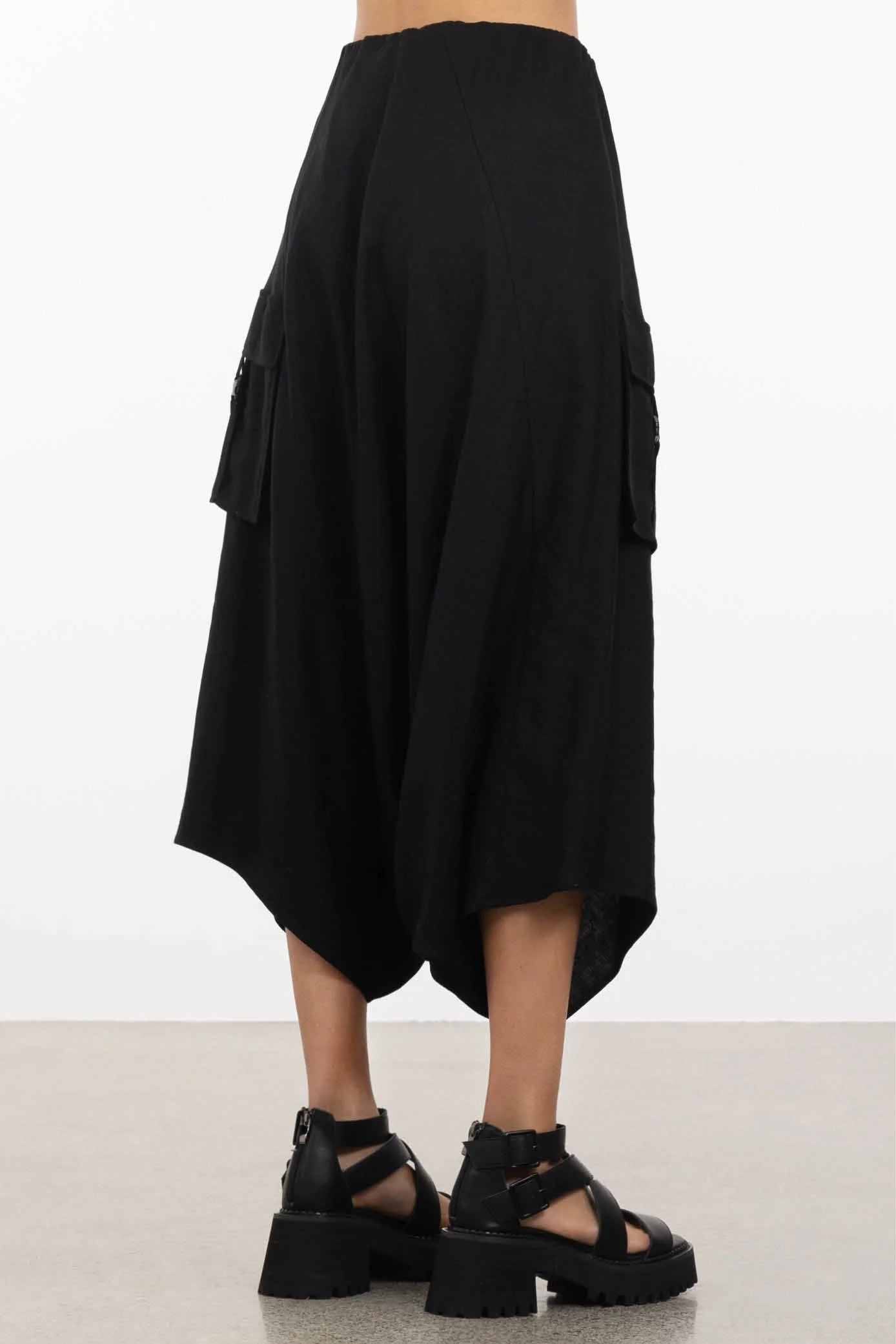 REPERTOIRE KIRA SKIRT PANT - BLACK - THE VOGUE STORE