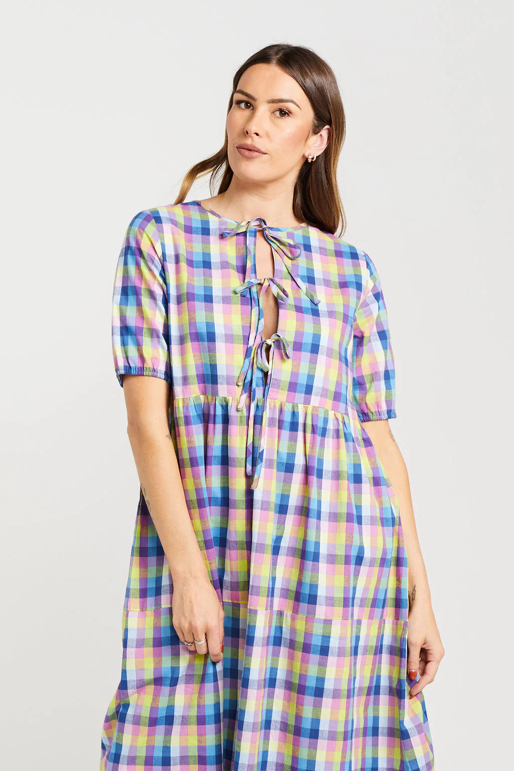 THING THING TIE UP LEAH DRESS - SUMMER PICNIC - THE VOGUE STORE