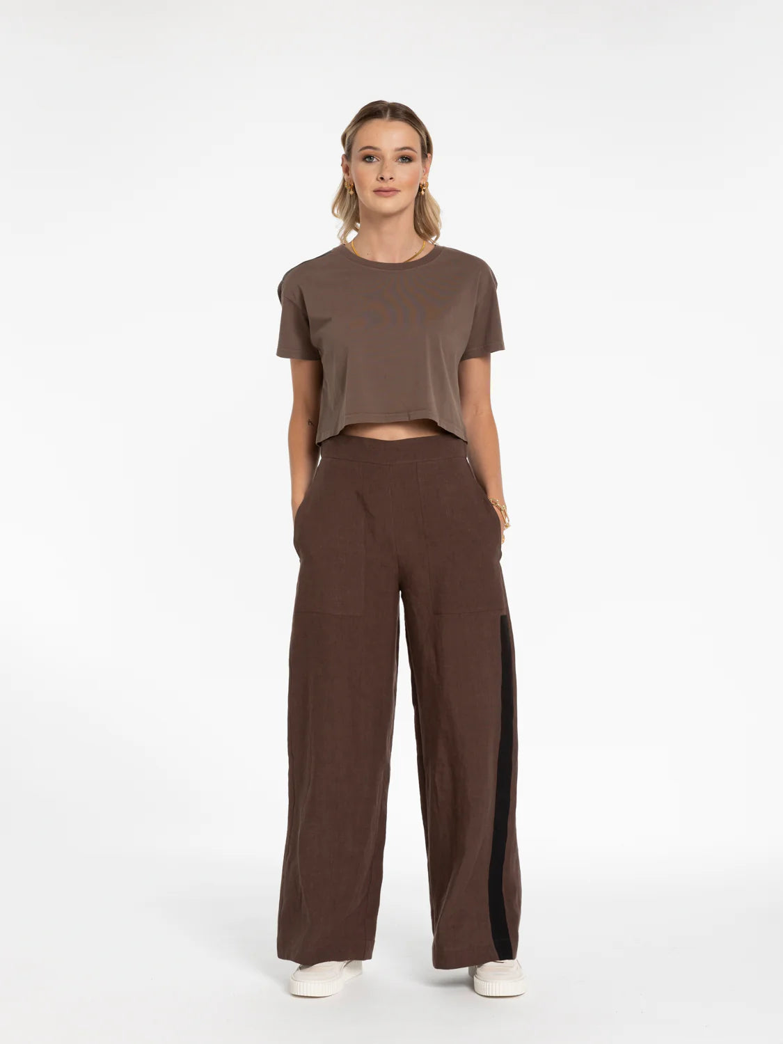 STYLE X LAB IGNITE PANT - CHOCOLATE - THE VOGUE STORE