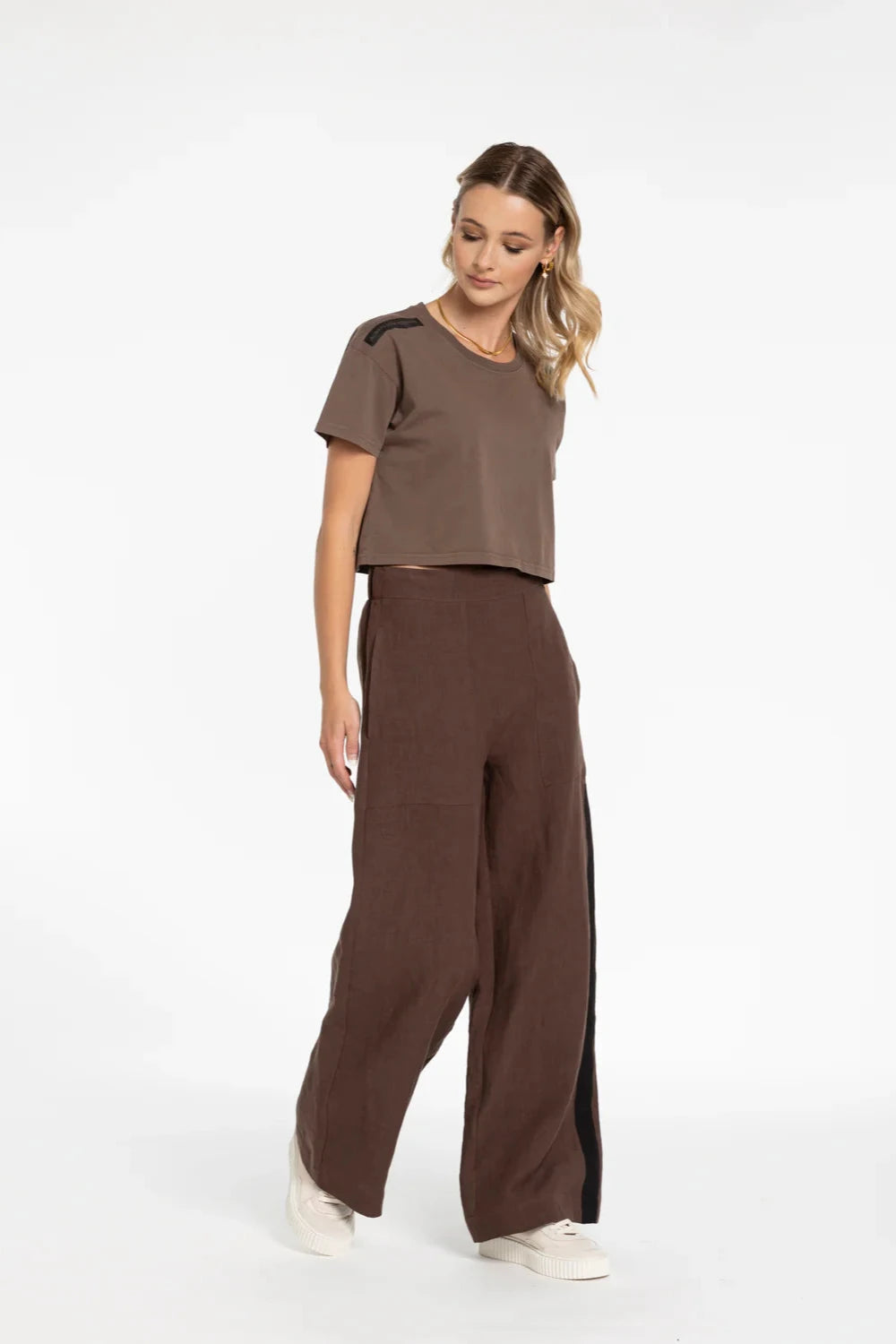 STYLE X LAB IGNITE PANT - CHOCOLATE - THE VOGUE STORE